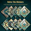 10ks Dlaždice ve stylu Mandala Nálepka na stěnu Kuchyňský backsplash Olejotěsná skříňka Umyvadlo Slupka &; Stick vodotěsné umělecké samolepky na zeď
