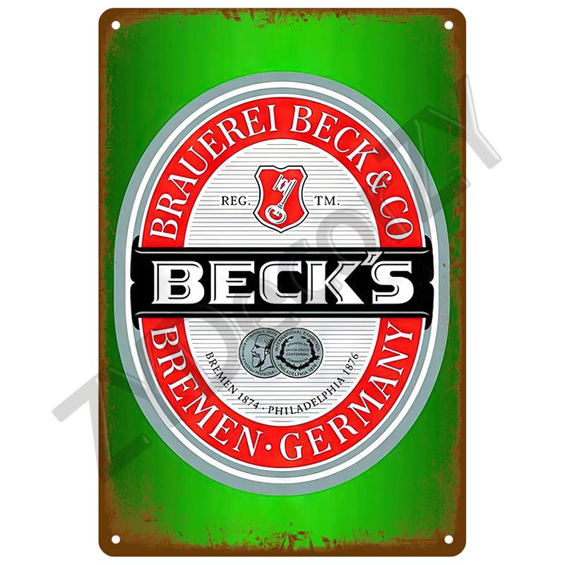 Beer Tin Sign Retro Wall Plaque Art Club Pub Bar Poster Home Decor Metal Sign Wall Decorations Vintage Cafe Mural Plate Brand