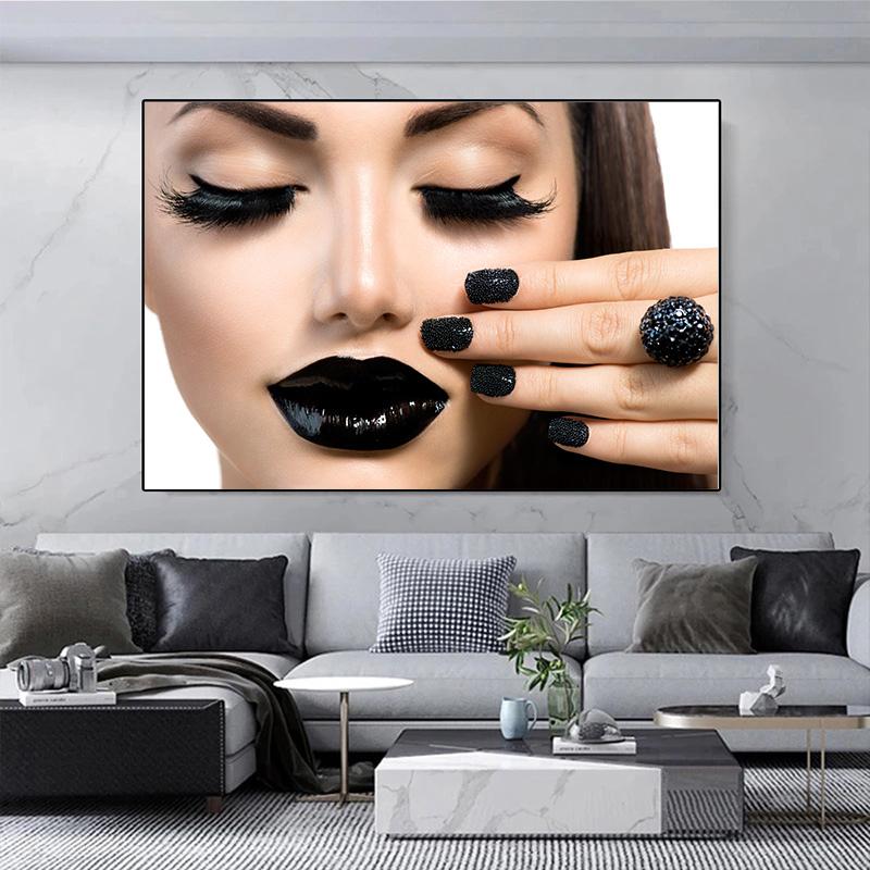 

Скандинавская красивая женщина, ногти, холст, живопись, постеры и принты, настенные художественные фотографии, домашний декор для гостиной, без рамки 21cm×30cm NoFrame