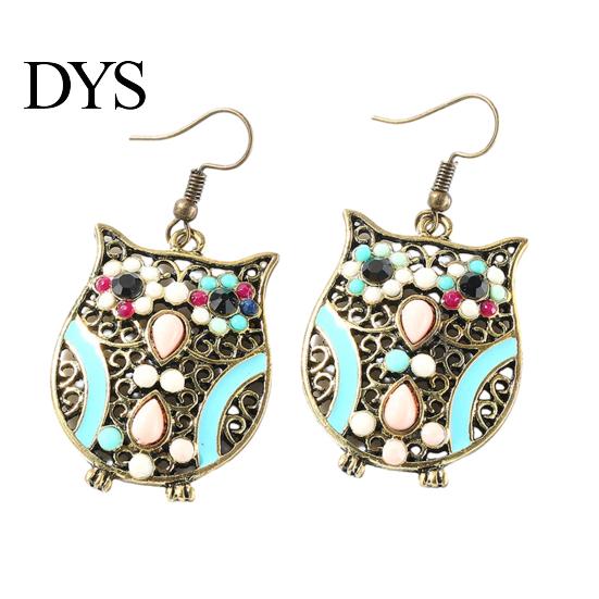 Bohemian Women Butterfly Dragonfly Rhinestone Charm Hook Earrings Jewelry Gift