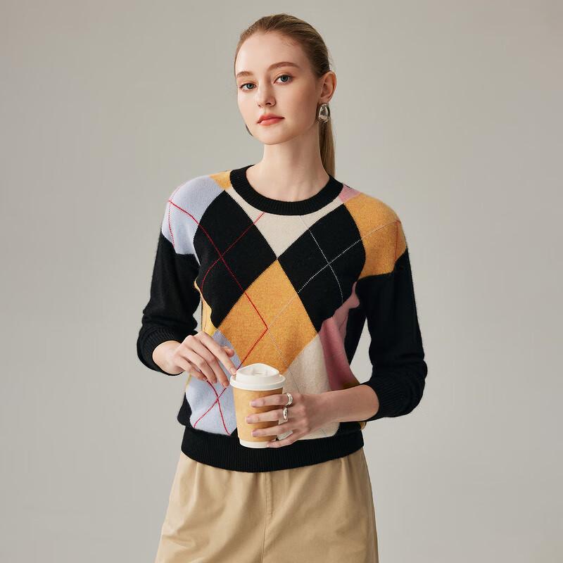 Zhaojun Damen-Pullover aus 100 % Kaschmir mit Rundhalsausschnitt