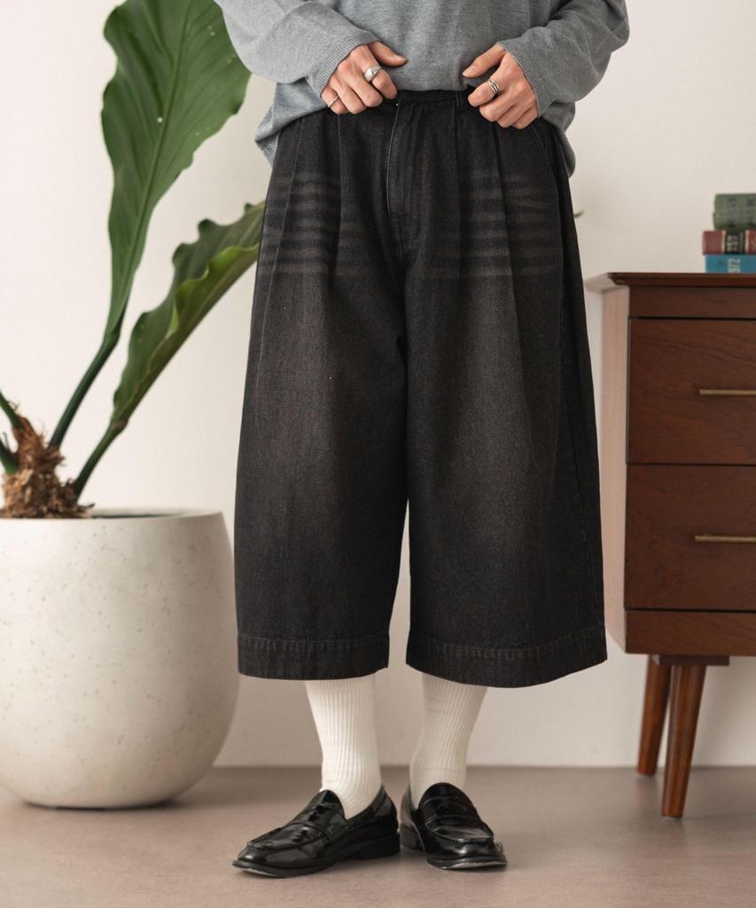 Cropped Wide Denim Wide Leg Denim Street Size Denim Other [WEGO] Pants, Pants, Trousers, Bottoms, Clothing, Spring/Summer Clothing, Style, Men's, M,