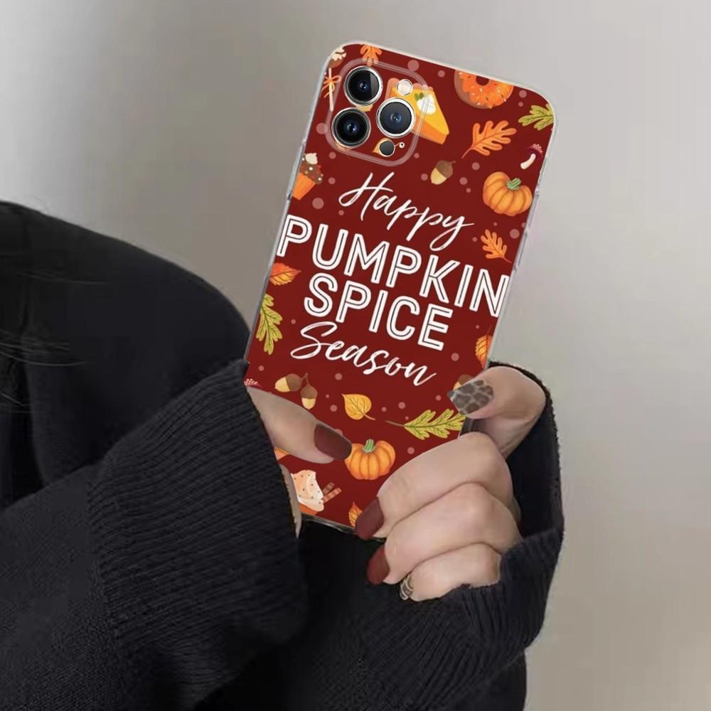 Autumn Leaves Pumpkin Phone Case For IPhone 15 8 7 6 6S Plus X SE 2020 XR XS 14 11 12 13 Mini Pro Max Mobile Case
