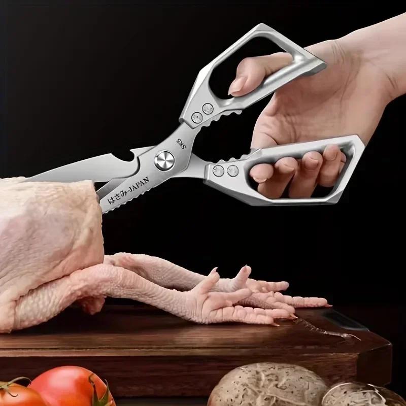 Mutfak Paslanmaz Çelik Makas Gıda Sınıfı Özel Güçlü Ev Tavuk Kemiği Makası Çok Amaçlı Kızartma Gıda Makası