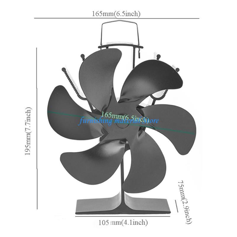 Y5GD Spisfläkt 6-bladig Uppgraderad Värmedriven Fläkt för Perfekt Gåva till Ditt Hemma Familj