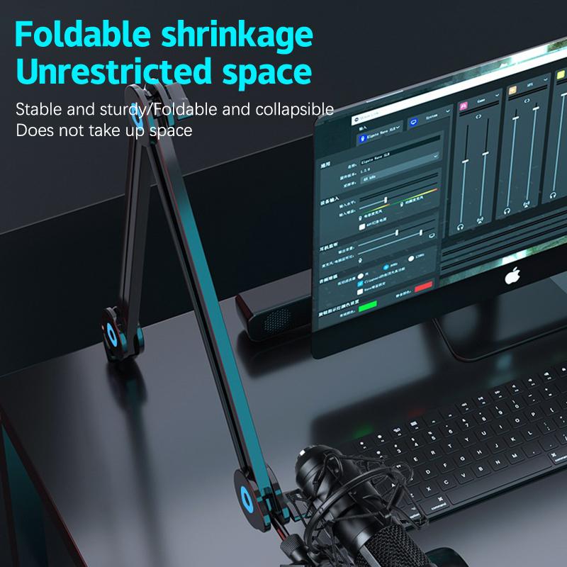 Adjustable Microphone Boom Arm Stand Bracket For Gaming Streaming Recording Usb Condenser Mic Desktop Mount Fold Mike Holder