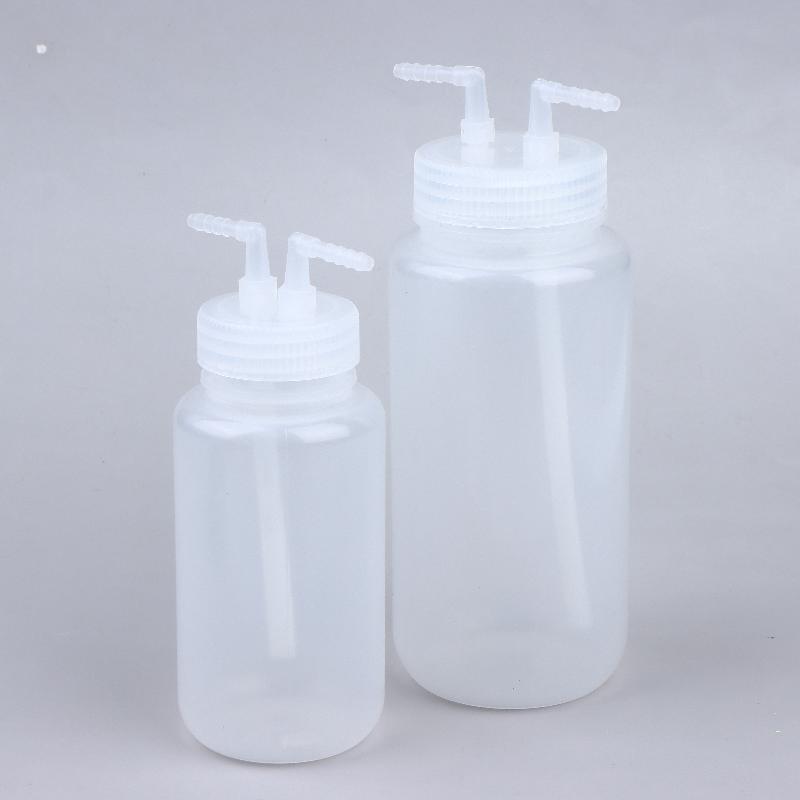 250ml/500ml Wash Bottle, Polyethylene PP Transparent Plastic Gas Washing Cylinder,for Dispensing Liquid Labs