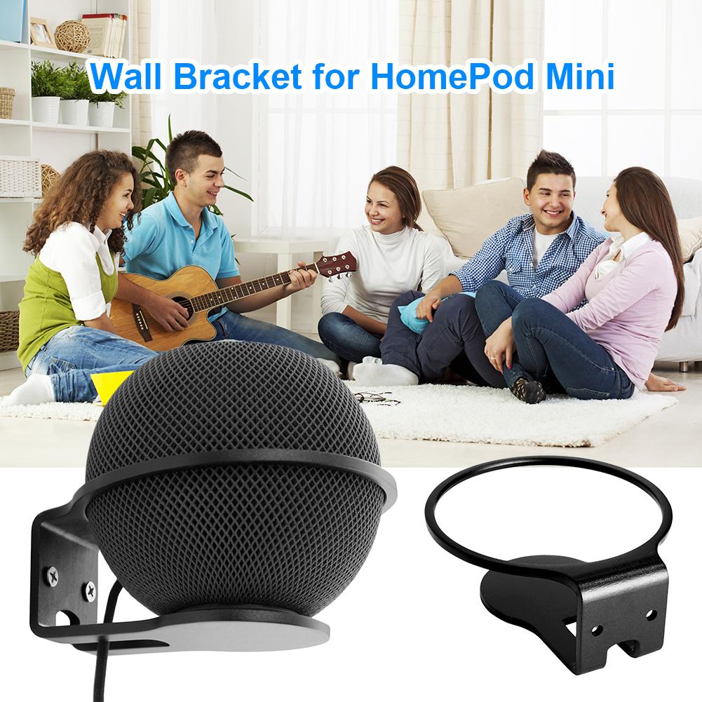 Metal Wall Mount Wireless Speaker Hanging Bracket Ceiling Stand for Apple HomePod Mini Wall Holder with Mounting Accessories