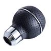 Bashineng 5 Speed Gear Shifter Knob Leather Stick Shift Lever for Auto and Manual Car Truck Car Accessories Universal (Silver)