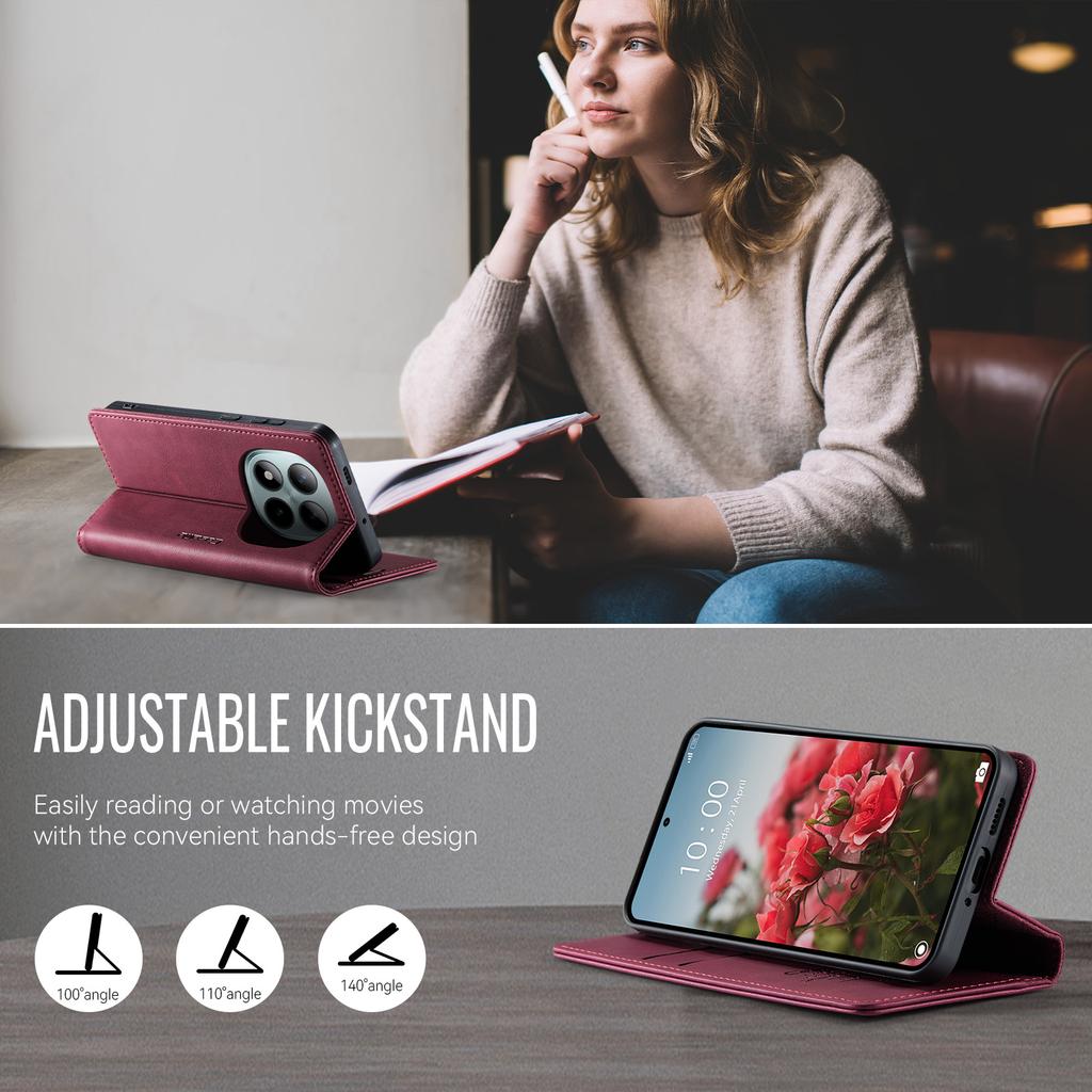 For Xiaomi Poco M8 Pro 5G/Redmi Note 15 Pro+ 5G (Global) Case CASEME 033 Series RFID Blocking Wallet Stand Calf Texture Leather Phone Cover