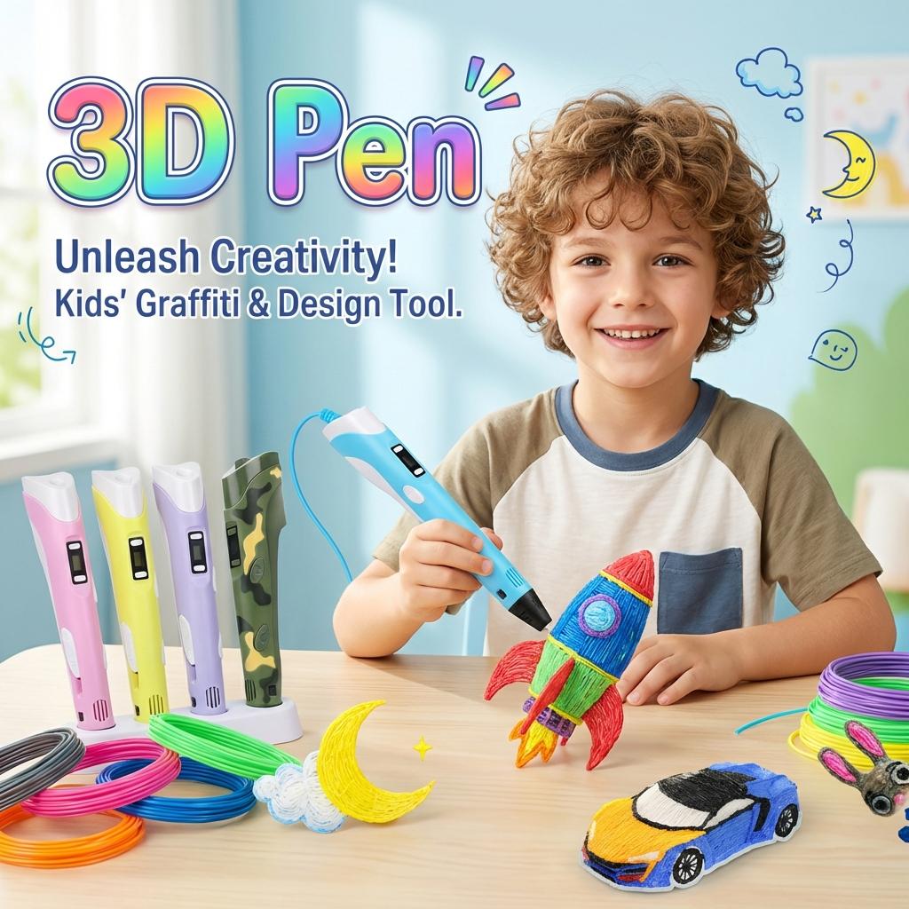 3D-Druckstift für Kinder mit 40 Farben 1,75 mm PLA-Filament Kreatives DIY-Zeichenwerkzeug Geburtstagsgeschenk für Jungen und Mädchen