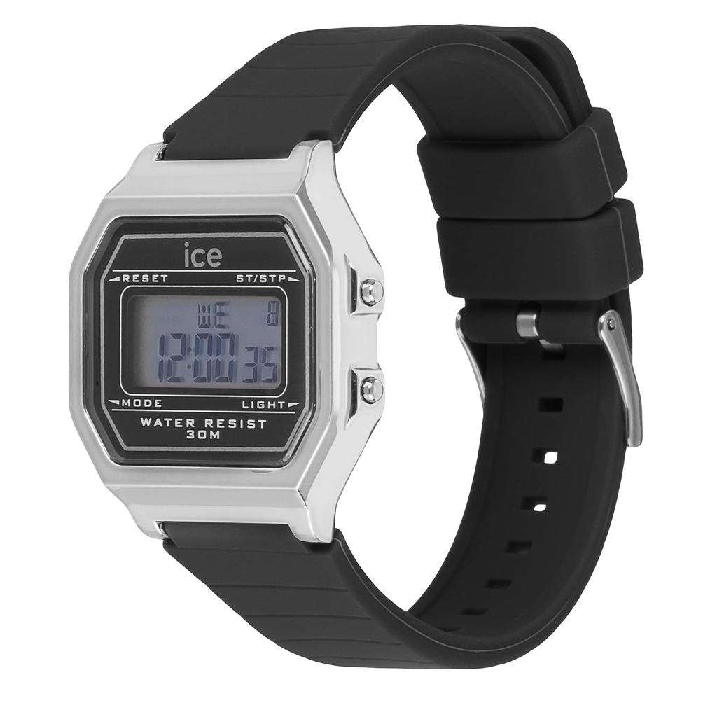 Authorized Dealer Ice Watch Digital Wristwatch for Women 022063 ICE digit Black Silver Small [Ice watch]