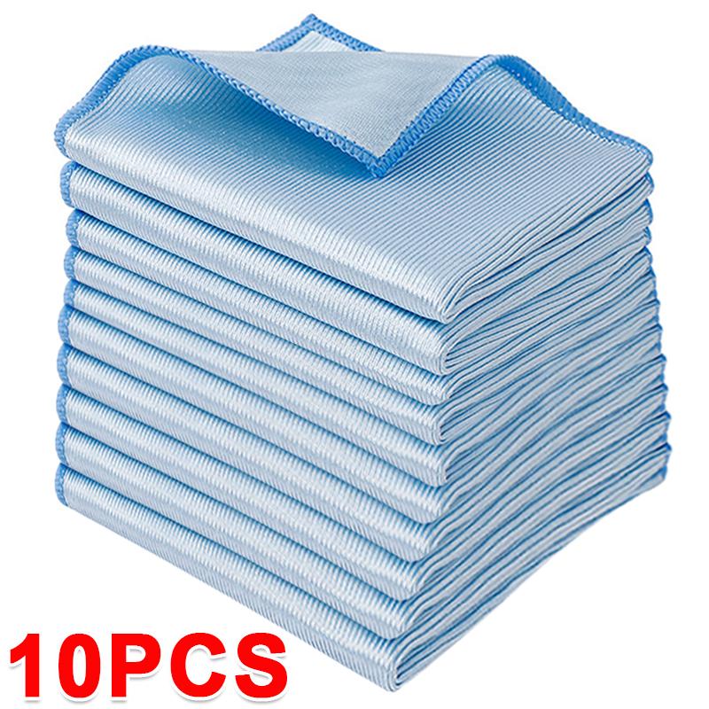 10Pcs/Pack Glass Cloth Large Mirror Soft Microfibre Professional Window Cleaner Superfine Fiber 40x40CM