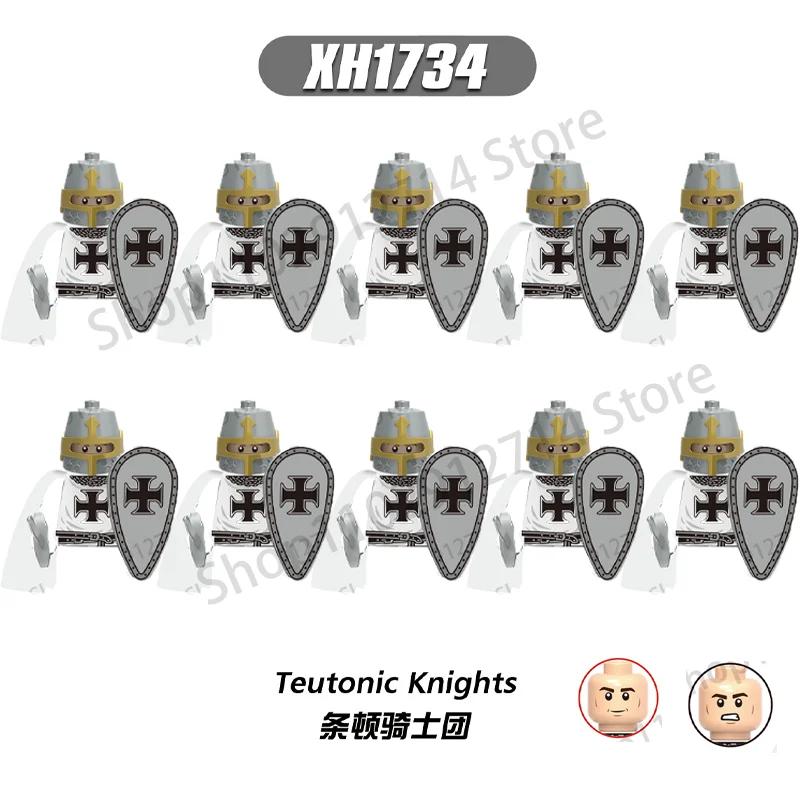 10Pcs/Set Historical Medieval Sparta Heroes Crusader Roman Soldiers Building Blocks Military Action Figures Bricks Toys For Kids