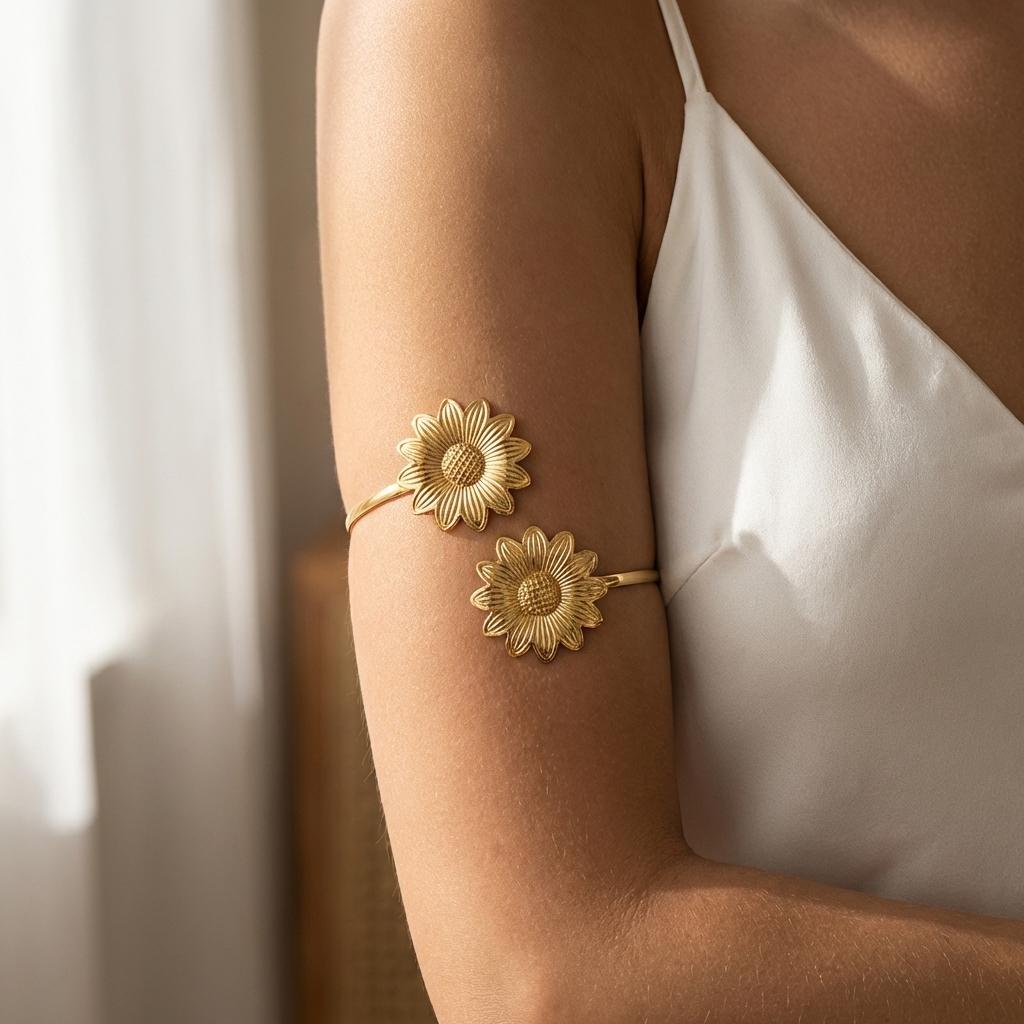 Minimalist Gold Color Spiral Upper Arm Cuff Bracelet for Women Boho Line Geometric Upper Cuff Bracelet Beach Festival Jewelry