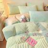 Winter Thick Milk Flannel Bedding Set Cartoon Double-sided Warm Duvet Cover Sheet Bedspread