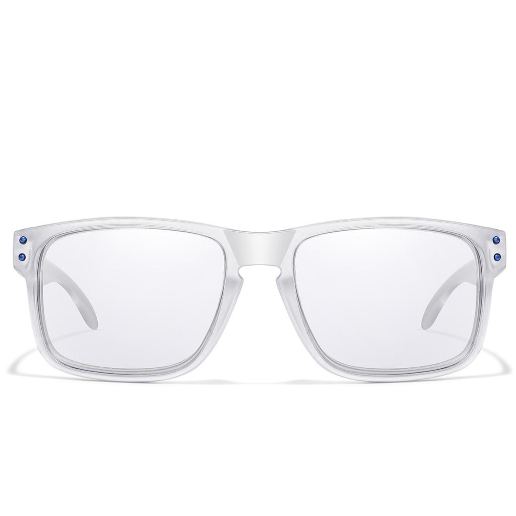 Photochromic Sunglasses for Men and Women Classic Square Goggles for Outdoor Running Hiking Fishing Black and White Glasses