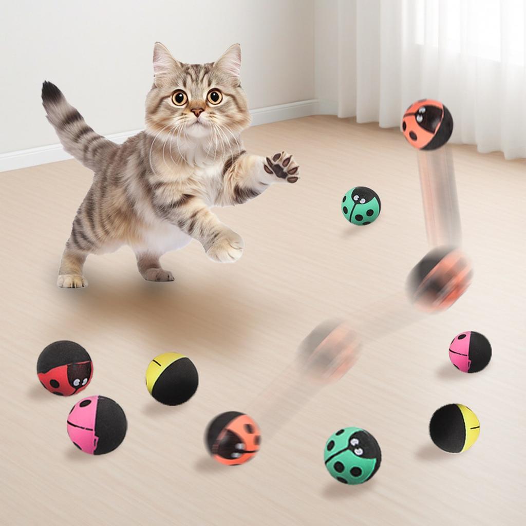 Pet Cat Toy Interactive Rolling Ball Elastic Small Insect Shaped Chase Toy for Cats Durable Lightweight Fun Activity Toy