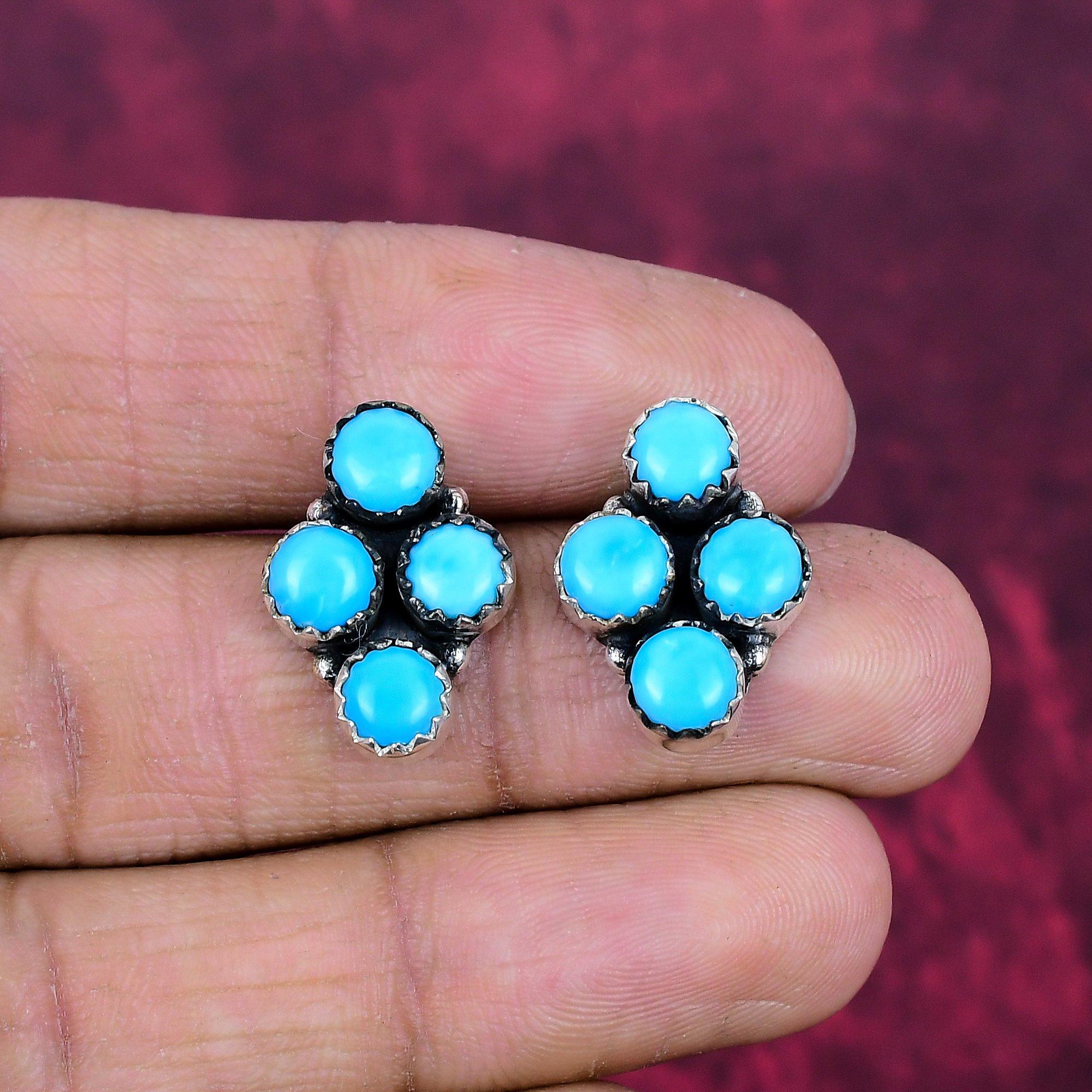 

Украшения с бирюзой Спящей красавицы, Ювелирные изделия из стерлингового серебра 925 пробы, Серьги ручной работы, Ювелирные изделия с драгоценными камнями для женщин 0.78 Inches