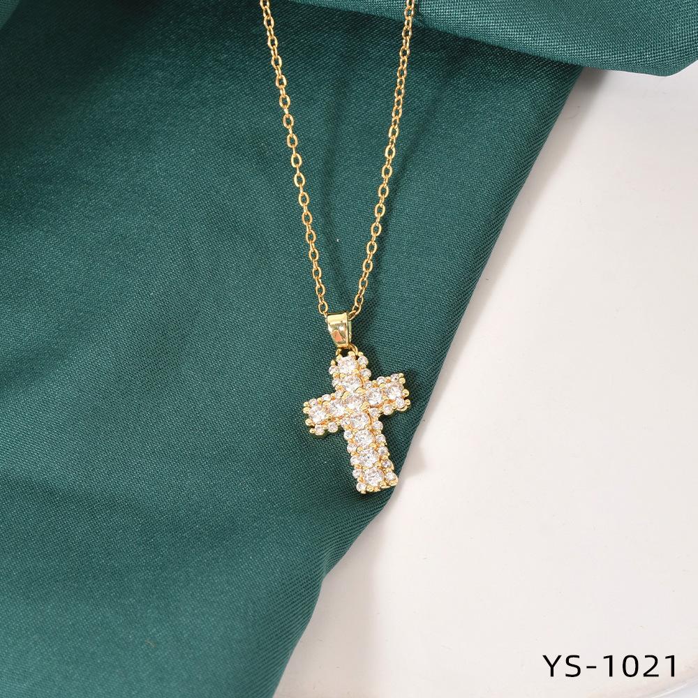 Fashion Trendy Titanium Steel Cross Necklace Women Luxury Versatile Accessory