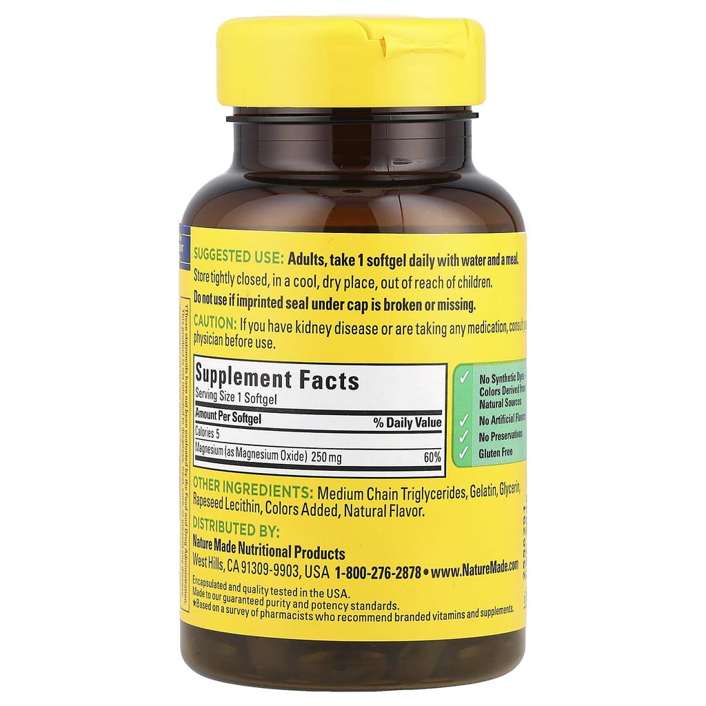 Magnesium, 250Mg, 90 Softgels