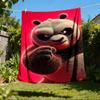 1 szt. Koc flanelowy Kung Fu Panda na zewnątrz, Miękki,
