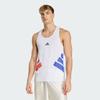 Running Tank Tops Men's White/Semi Transparent Red/Mysterious I