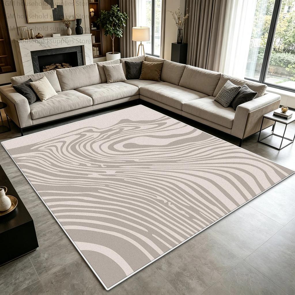 Minimalism Grey Beige Abstract Geometric Carpet Modern Living Room Large Area Rugs Soft Fluffy Washable Bedroom Floor Mats Study