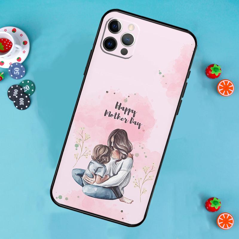 

Super Mom Love Kid Phone Case For iPhone 17 Air 15 14 13 12 11 16 Pro Max 13 12 mini 15 16 Plus 16e Cover Funda iPhone 17 Pro