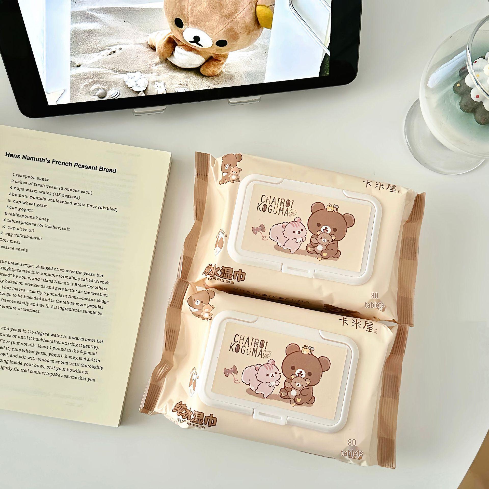 Мини влажные салфетки Kuromi Sanrio для детей - Нежное очищение рук и рта с использованием чистой воды