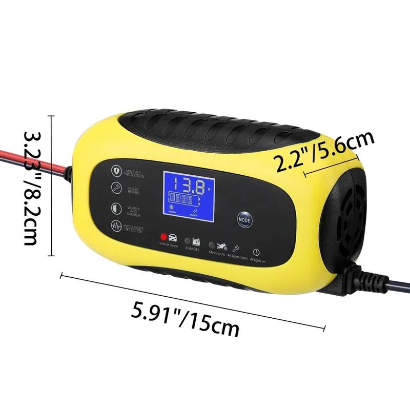Portable Automatic Battery Charger with LCD Display Power Bank 12V 6A for Motorcycle SUV AGM for Cars Motorcycle RV SUV ATV
