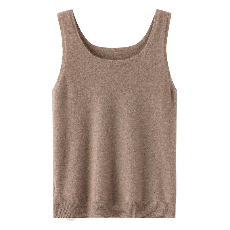 Lekasha Damen 100% reines Kaschmir ärmelloser Strick-Camisole