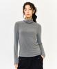 CHASECULT Women'S Basic Turtleneck T-Shirt - Grey