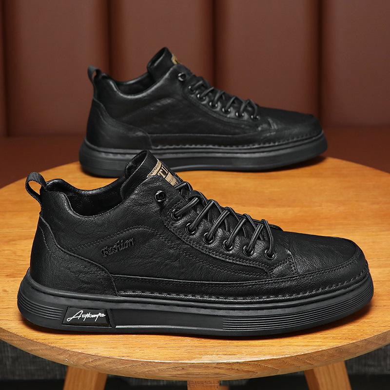 Spring New Breathable Waterproof Chef Shoes Black Leather Shoes Sports Casual Shoes Board Shoes