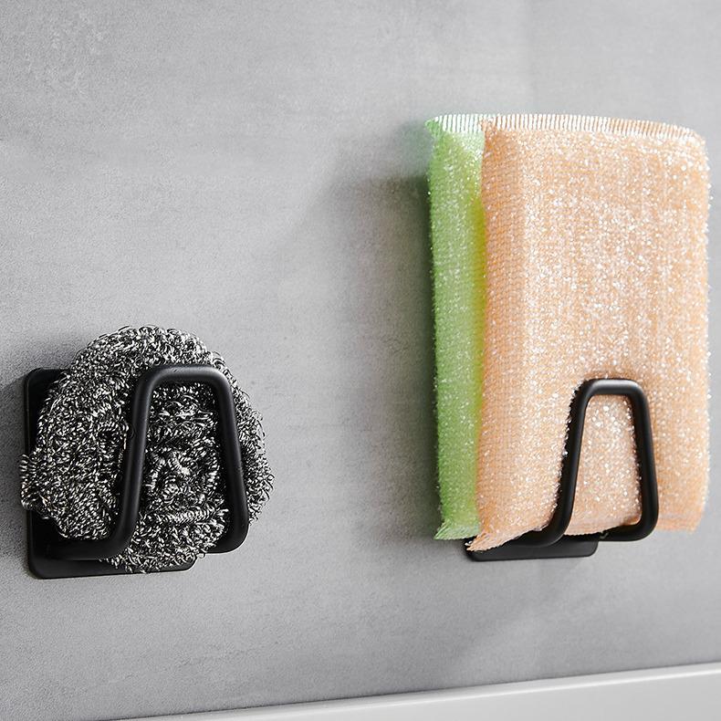 Punch-Free Stainless Steel Sponge Holder - Wall-Mounted Sink Storage Rack