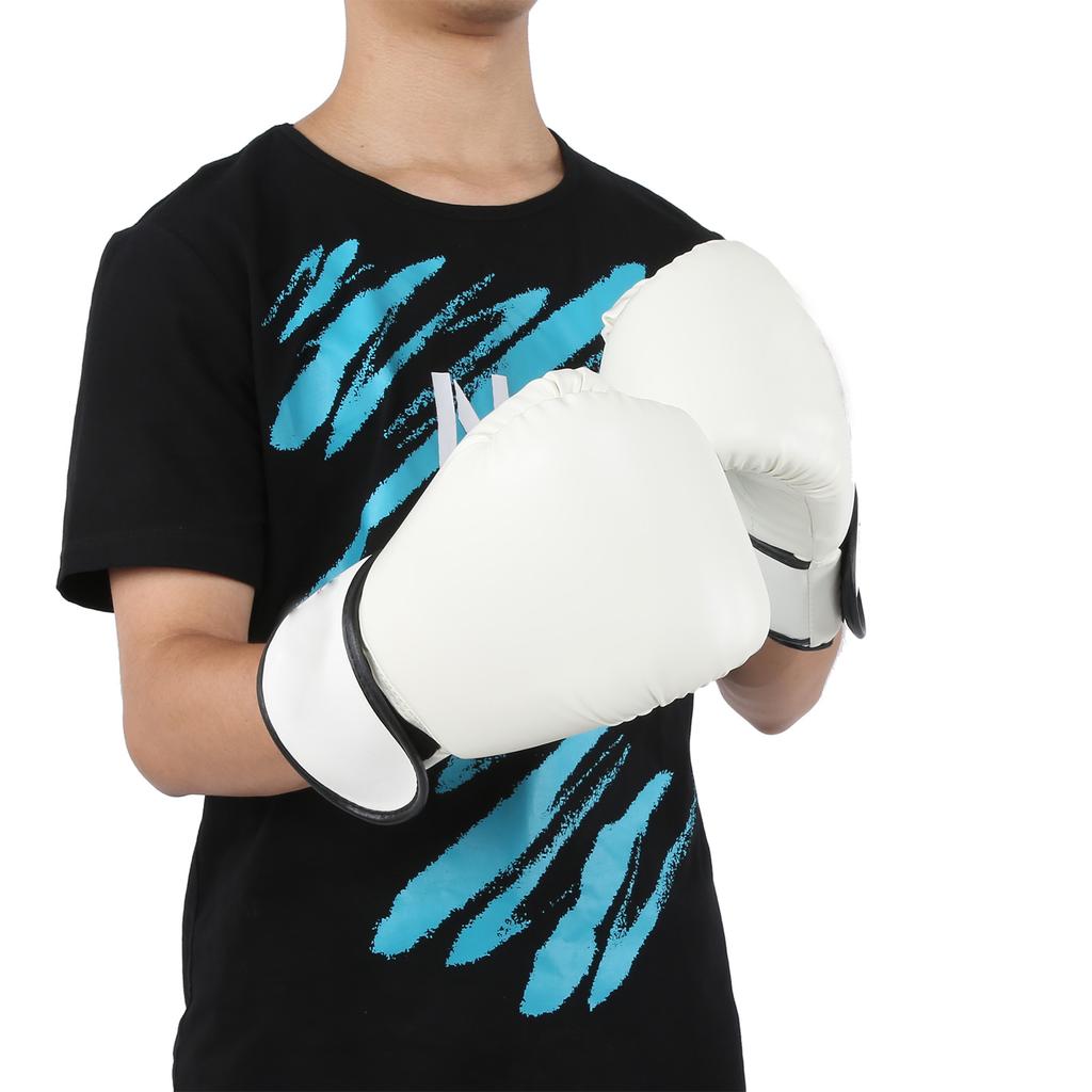 Adult Breathable Boxing Gloves Punching Bag Kickboxing MMA Training Gloves White