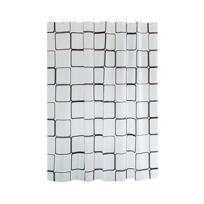 PEVA Vodotěsný Plísním odolný Sprchový závěs Set s Teleskopickou tyčí pro Suchou a Mokrou Separaci