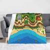 Stardew Valley Karte Gestrickte Decken Fleece Cartoon Anime Ultra-Weiche Überwurfdecken für Schlafzimmer Sofa Schlafzimmer Steppdecke