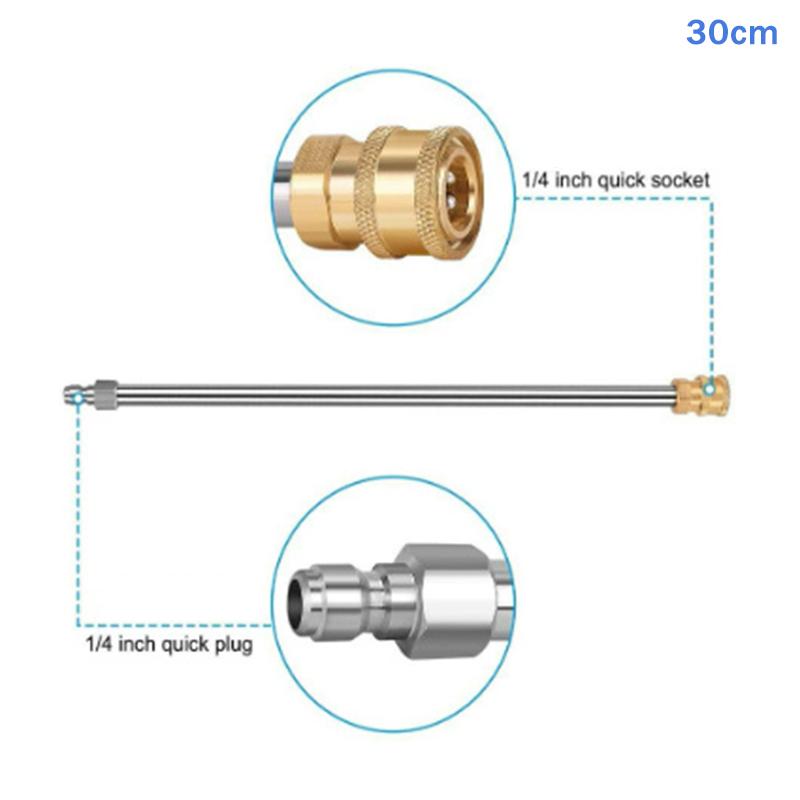 

High-Quality Stainless Steel Pressure Washer Extension Wand With Quick Connect (1/4 Inch) – Heavy-Duty Upgrade A1