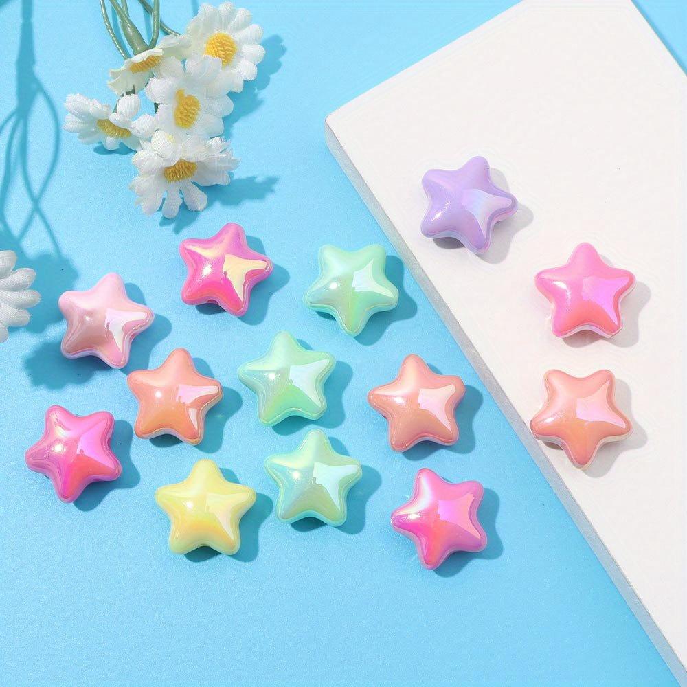 3/9/17pcs Acrylic Material Mixed Color Plated Star Bead Sky Ball Scattered Bead Decorative Bead and Bead Combination DIY Jewelry Craft Decoration