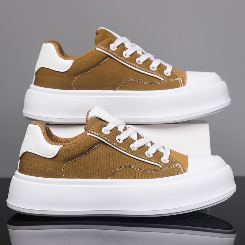 

Модная платформа холщовые туфли 2025 осень новая универсальная обувь для доски легкая и дышащая трендовая прямая трансляция повседневная мужская обувь 44