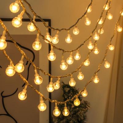 Guirnaldas de Luces LED de Bolas de Burbujas - Luces Decorativas de Bolas de Cristal Transparentes para Tiendas de Campaña de Exterior