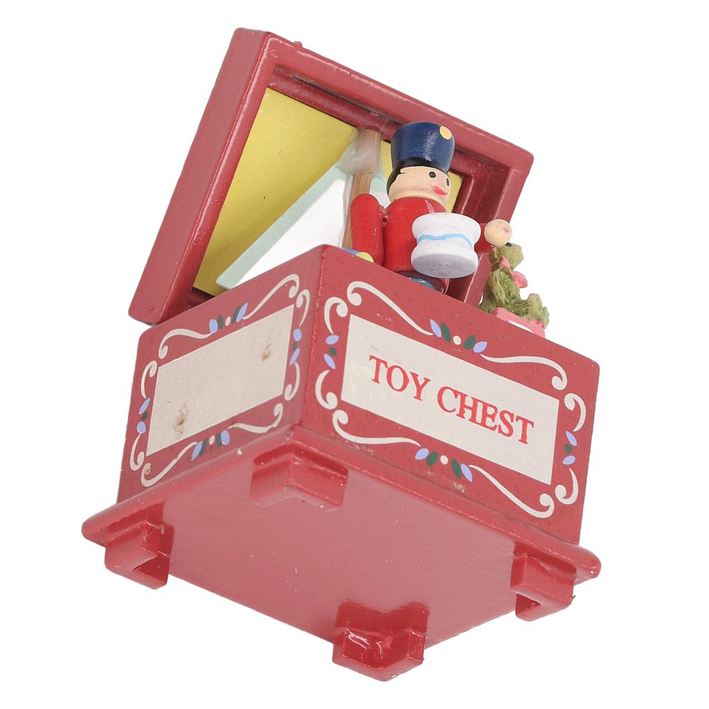 1:12 Miniature Dollhouse Box Tiny Vintage Wooden Dollhouse Chest for Desk Room Decoration