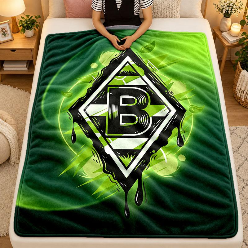 Flannel BlanketBorussia Mönchengladbach Warm Soft Throw Blanket for Indoor Sofa Bed Living Room Use