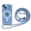 Laccetto a tracolla Custodia magnetica trasparente per 17 Air 16 15 Plus 14 13 12 Pro Max 11 Per Magsafe Cover posteriore rigida in acrilico PC