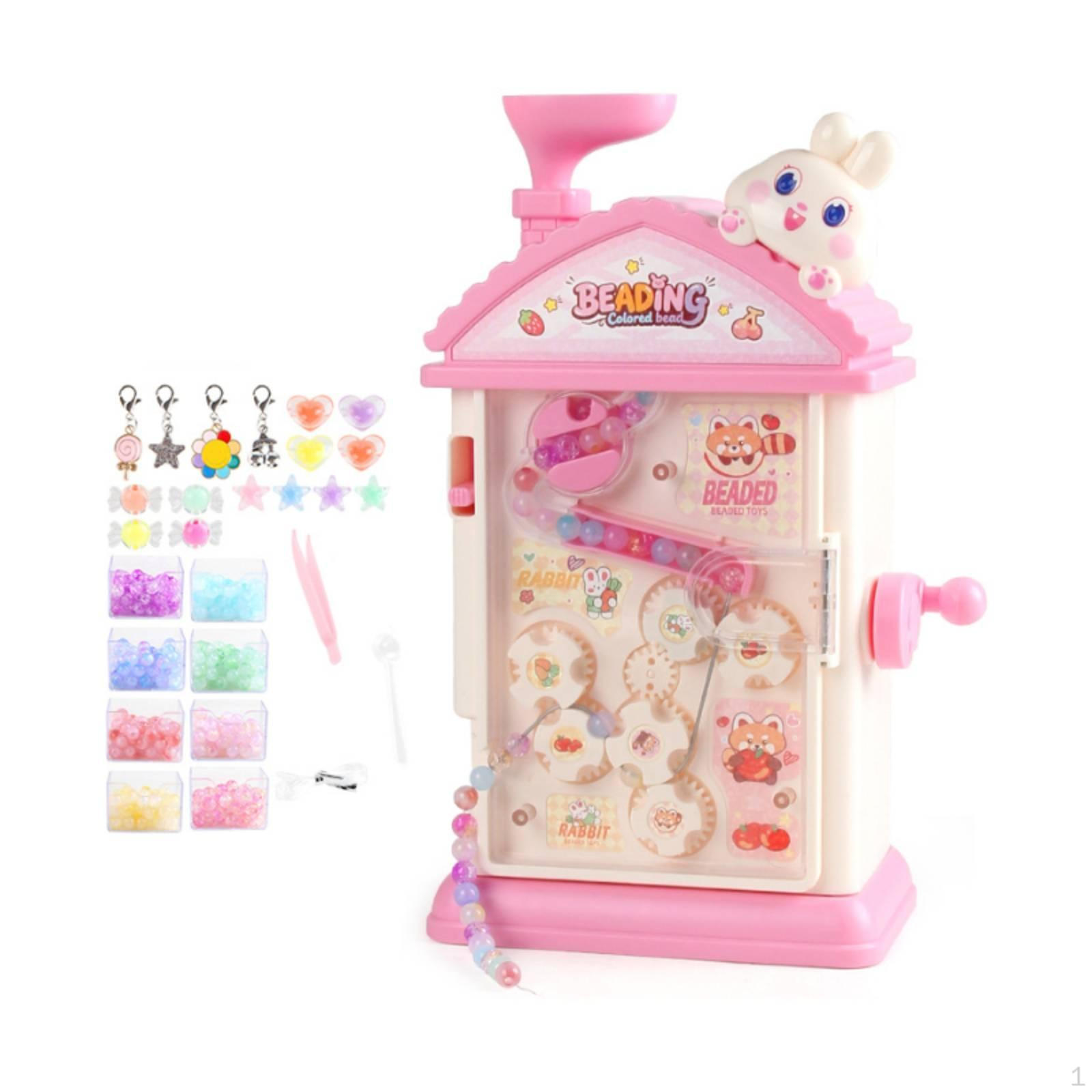 HandCrank Bead Maker Gift Idea Manual Machine Creative Play Jewelry Making for Girls,