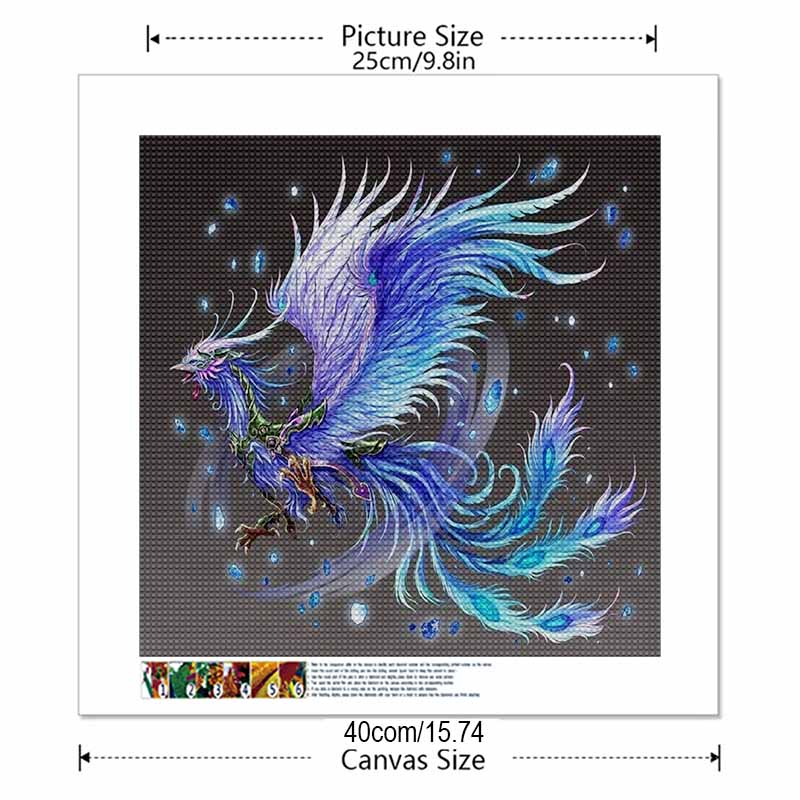 New Arrival 5D DIY Full Circle Diamond Painting "Colorful Phoenix" Embroidery Cross Stitch Home Decor Gift