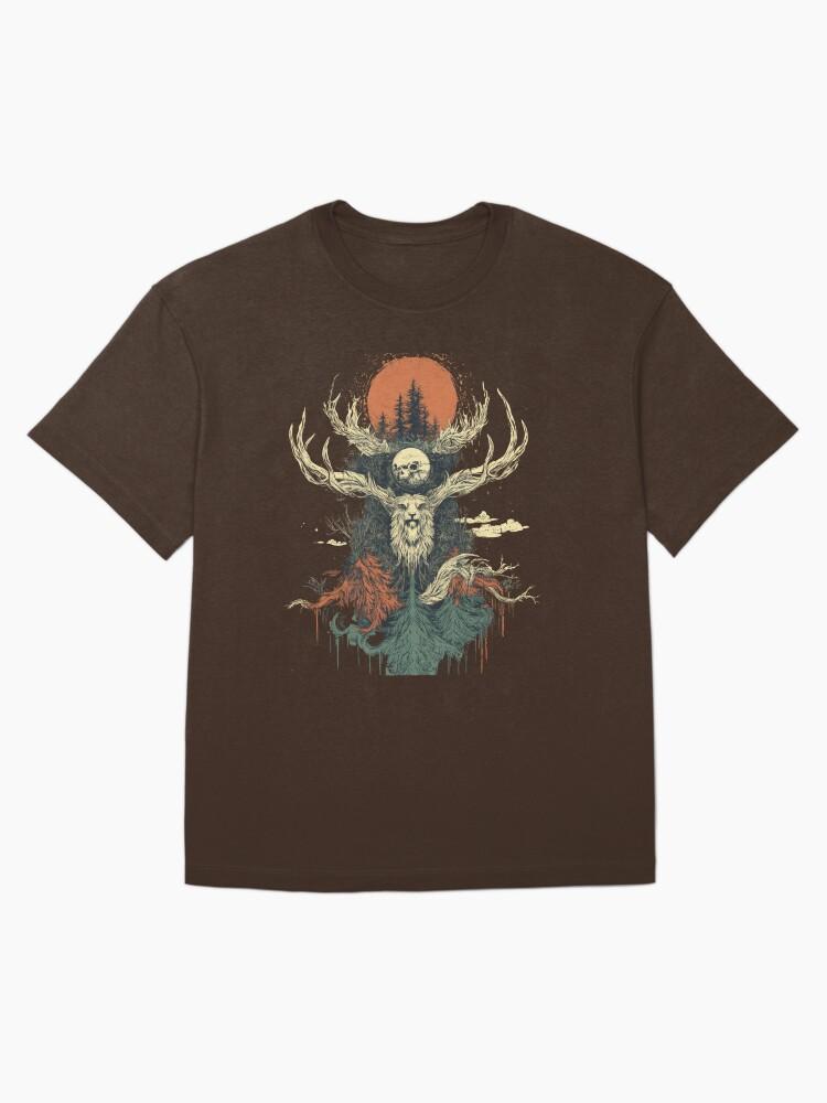 Sons of the Forest Perun and the Sacred Deer: A Mystical Slavic Tribute Oversized Unisex T-Shirt