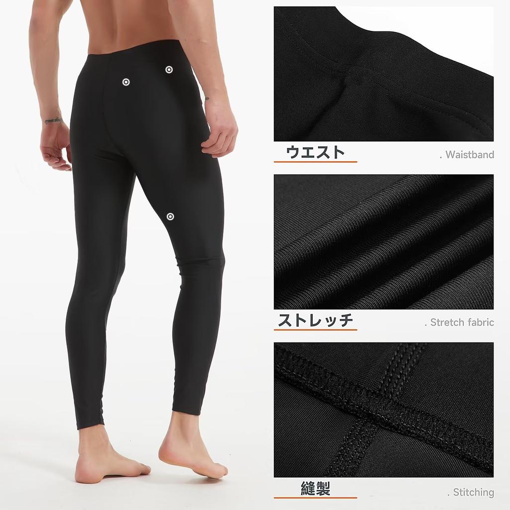 Rashguard Trenca Leggings Swimwear Tights Length Amphibious Swimwear Compression Tights Sports Swim Rash Trenca Cool and Quick [Sillictor] Men's 9/10