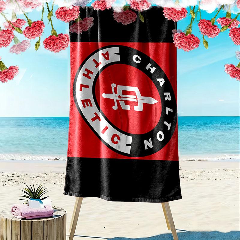 Charlton Athletic Print Beach Towel, Large Soft Quick Dry Towel for Beach Camping Swimming